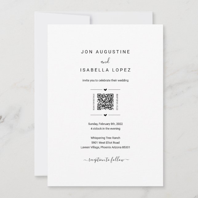 Alles in einer Hochzeit Einladung QR Code UAWG Det (Vorderseite)