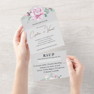 Alles in einer Hochzeitseinladung für Erwachsene o All In One Einladung