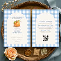 Alles in einer kleinen Kürbis-Blau-Gingham-Baby-Pa