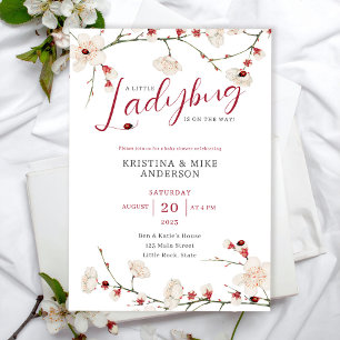 Alles in einer kleinen Ladybug QR Code Dusche Einladung