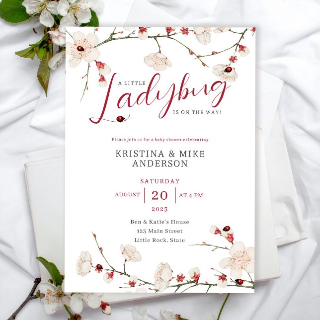 Alles in einer kleinen Ladybug QR Code Dusche Einladung (Von Creator hochgeladen)