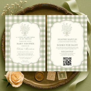 Alles in einer kleinen Wildblumen-Babyparty im Blu Einladung