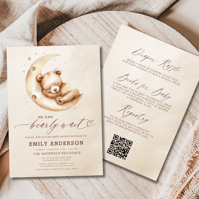 Alles in einer neutralen Beige-Baby-Dusche Einladung (Von Creator hochgeladen)