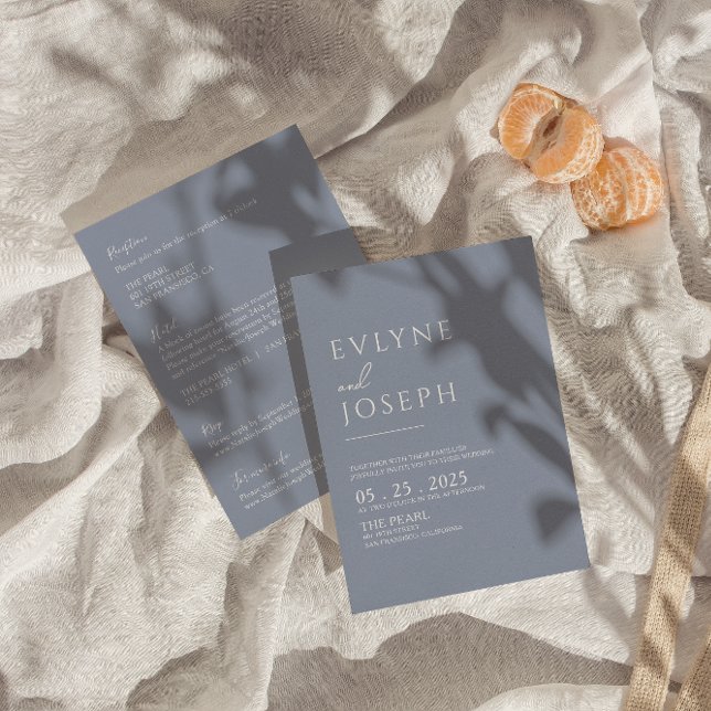 Alles in einer neutralen, stürmischen blauen Boho  Einladung (Von Creator hochgeladen)