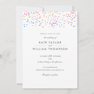 Alles in einer Rainbow-Confetti-Hochzeit Einladung