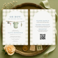 Alles in einer Rolle Aufgeregte Baby Shower zum An
