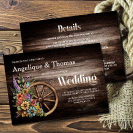 Alles in einer rustikalen Holzblumenhochzeit Einladung
