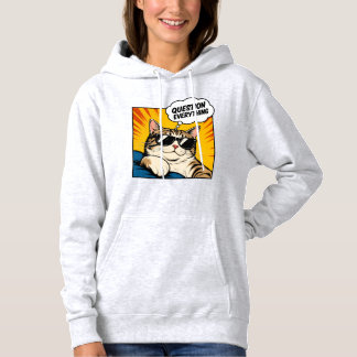 Alles in Frage stellen - Verschwörungskatze Hoodie