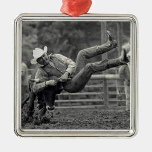 Alles indische Rodeo in Tygh Tal, Oregon. Clint Silbernes Ornament