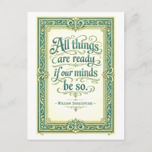 "Alles ist bereit" Shakespeare Postkarte