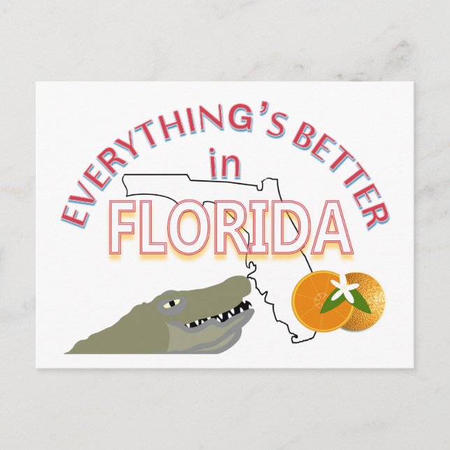 Alles ist besser in Florida Postkarte (Vorderseite)