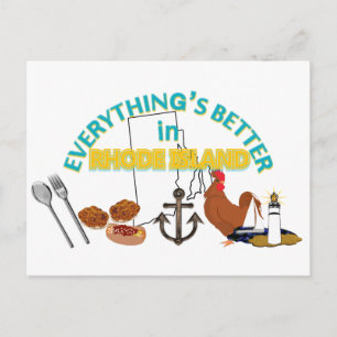 Alles ist besser in Rhode Island Postcard Postkarte