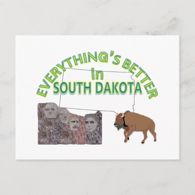 Alles ist besser in South Dakota Postkarte (Vorderseite)
