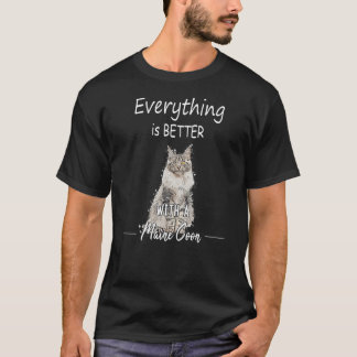 Alles ist besser mit einer Haube-Katzenkatze Ki T-Shirt
