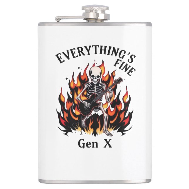 Alles ist fein Gen X - Vinyl Wrapped Flask Flachmann (Vorderseite)