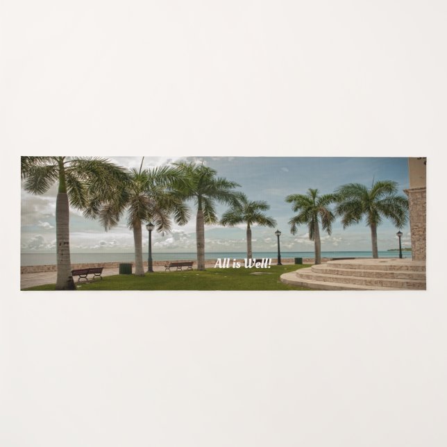 Alles ist gut, tropische Palmen Meer Natur Inspiri Yogamatte (Vorderseite (Horizontal))