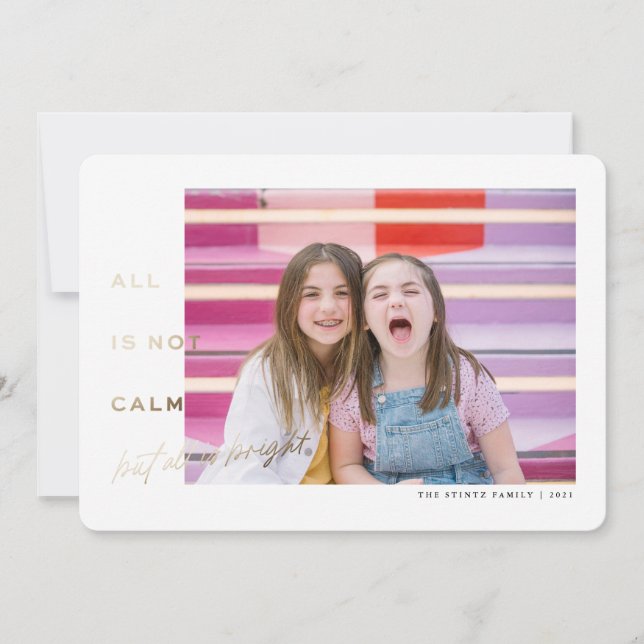 Alles ist hell und farbenfroh. Frohes Weihnachten Einladung (Vorderseite)