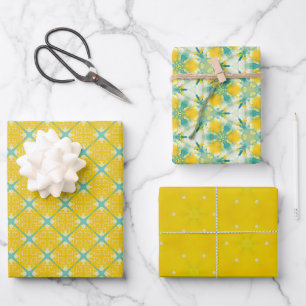 Alles ist helle Sammlung Zesty Yellow Citrus Burst Geschenkpapier Set
