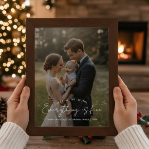 Alles ist in Ordnung Elegante Familien-Weihnachtsk Feiertagskarte