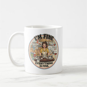 Alles ist in Ordnung Lustiger Retro-Hausfrauen-H Kaffeetasse