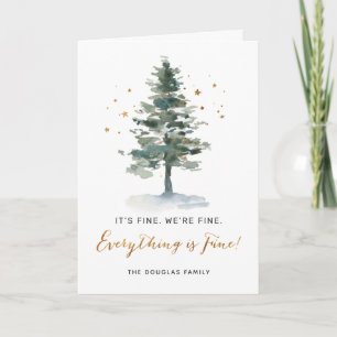 Alles ist in Ordnung Schrift Weihnachtsbaum Feiertagskarte