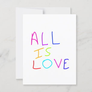 Alles ist Liebe Regenbogen farbenfroher Stolz LGBT Postkarte