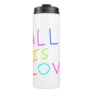 Alles ist Liebe Regenbogen farbenfroher Stolz LGBT Thermosbecher