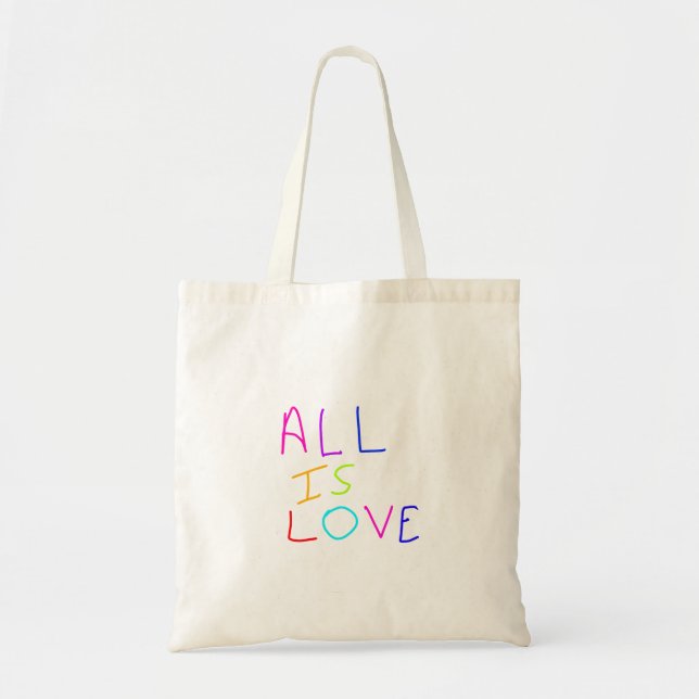 Alles ist Liebe Regenbogen farbenfroher Stolz LGBT Tragetasche (Vorne)