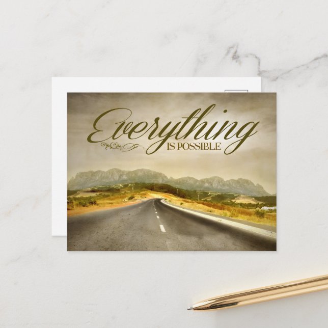 "Alles ist möglich" Motivation Affirmation Postkarte (Vorderseite/Rückseite Beispiel)