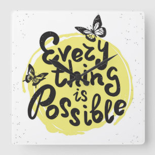 Alles ist möglich quadratische wanduhr