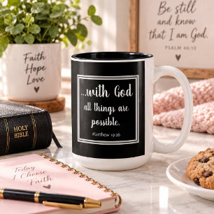 Alles ist möglich Schwarz-Weiß Inspirierend Zweifarbige Tasse