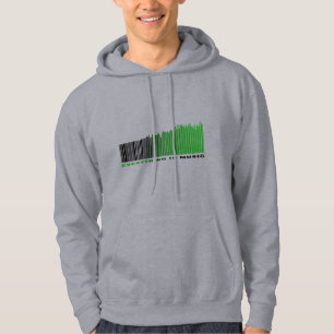 Alles ist Musik Green Text Barcode Equalizer Hoodie