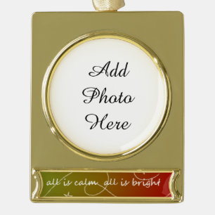 Alles ist ruhig, alles ist hell Banner-Ornament gold
