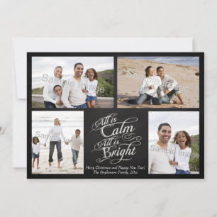 Alles ist ruhig, alles ist hell khalkboard Weihnac Feiertagskarte