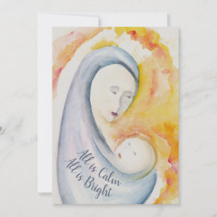 Alles ist ruhig, alles ist hell, Madonna und Kind Feiertagskarte