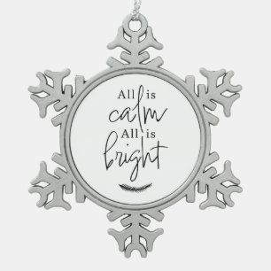 Alles ist ruhig, alles ist hell schneeflocken Zinn-Ornament