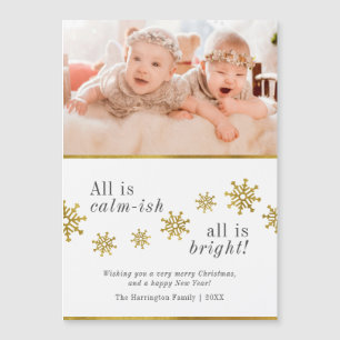 Alles ist ruhig Elegantes Weihnachtsfest - Foto Magnetkarte