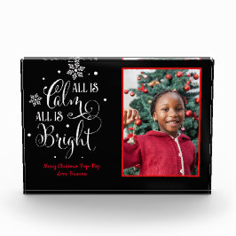 Alles ist ruhig/Weihnachts-Zitat/Acrylgeschenk Fotoblock