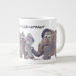 Alles ist Wellephant 3 Cartoon Elephants Jumbo-Tasse