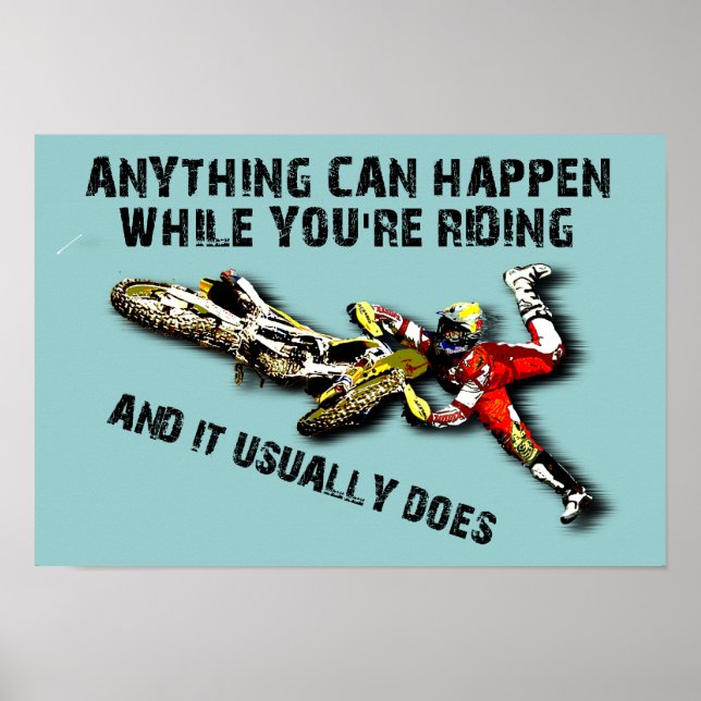 Alles kann passieren Dirt Bike Motocross Funny Pos Poster (Vorne)