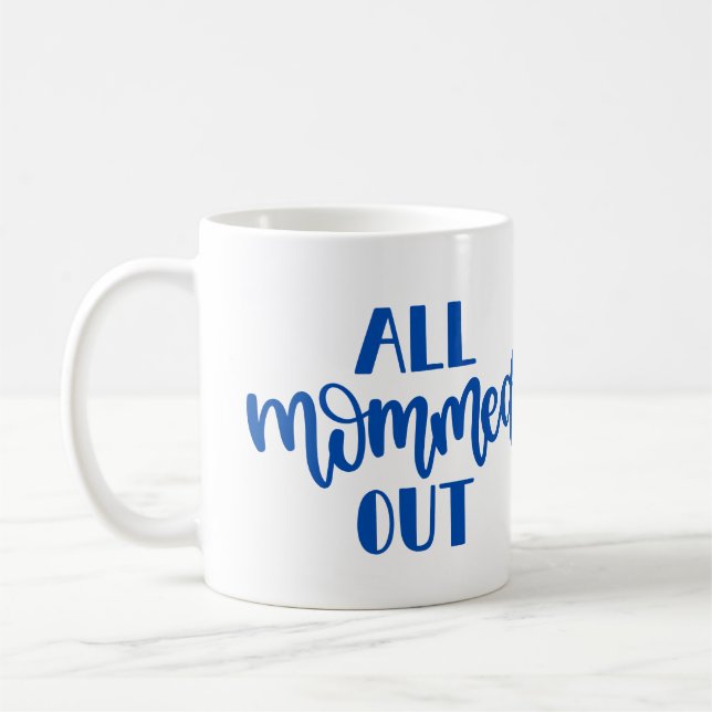 Alles klar, blaues Design Kaffeetasse (Links)