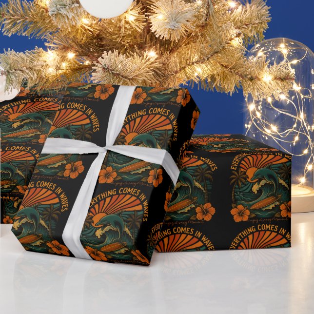 Alles kommt in Waves Retro Geschenkpapier (Feiertage)