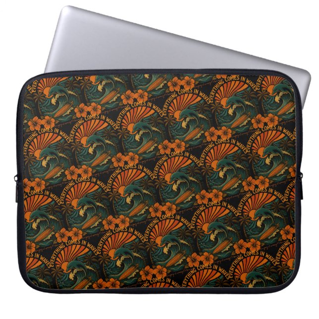 Alles kommt in Waves Retro Laptopschutzhülle (Vorderseite)