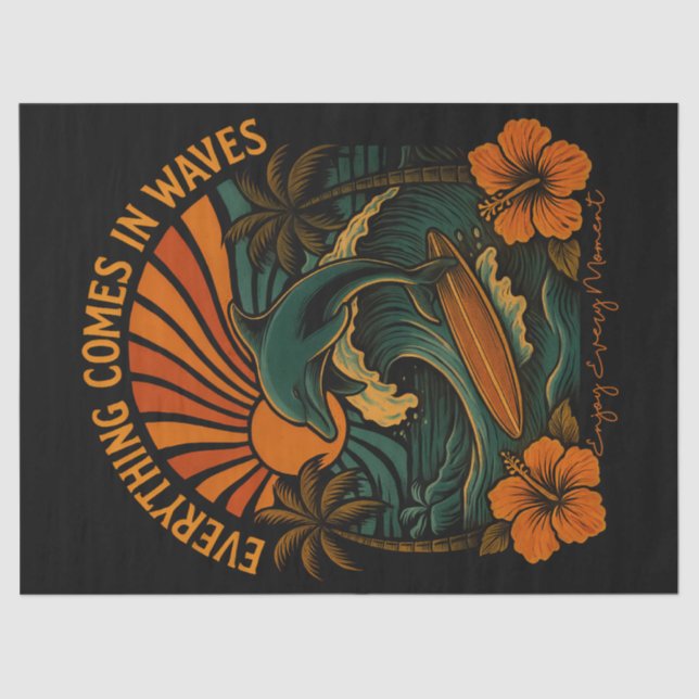 Alles kommt in Waves Retro Seidenpapier (Vorderseite)