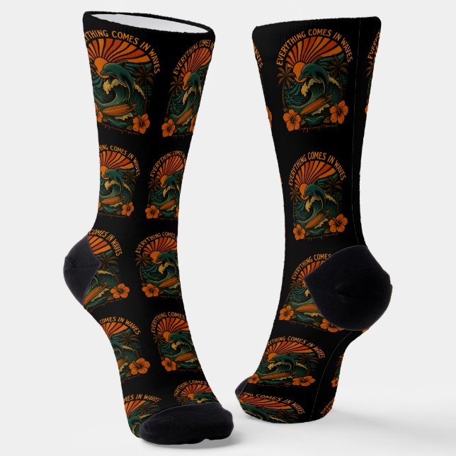 Alles kommt in Waves Retro Socken (Gewinkelt)