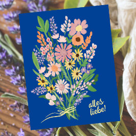 Alles Liebe Wildblumen süß Gouache Glückwunsch Postkarte