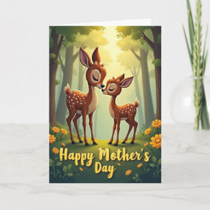 Alles Liebe zum Muttertag Muttertier Reh Karte