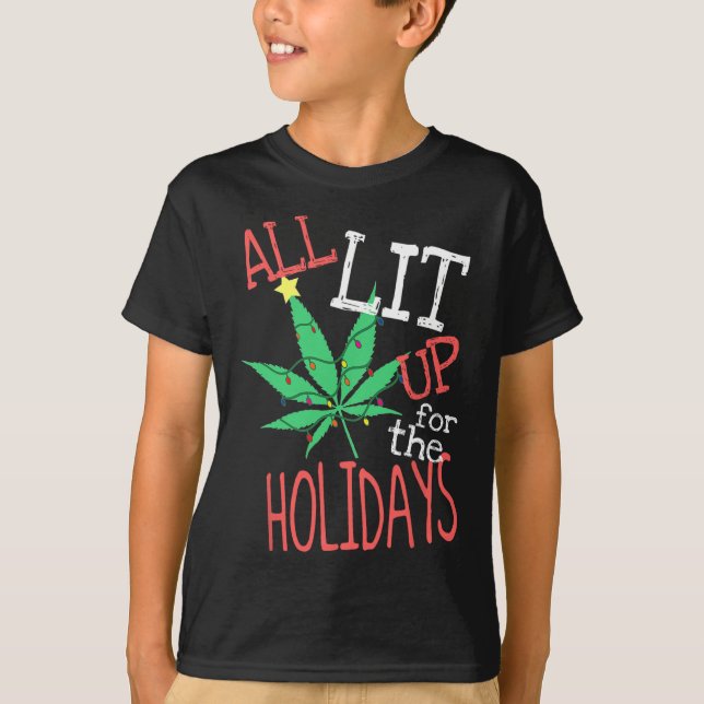 Alles Lit up for the Holidays Funny Wealth L T-Shirt (Vorderseite)