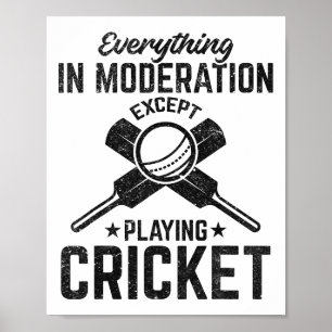 Alles mit Mäßigung außer Cricket spielen  Poster
