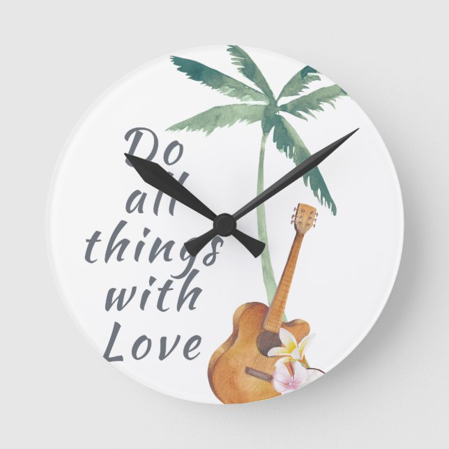 Alles mit tropischer Liebe Runde Wanduhr (Vorderseite)